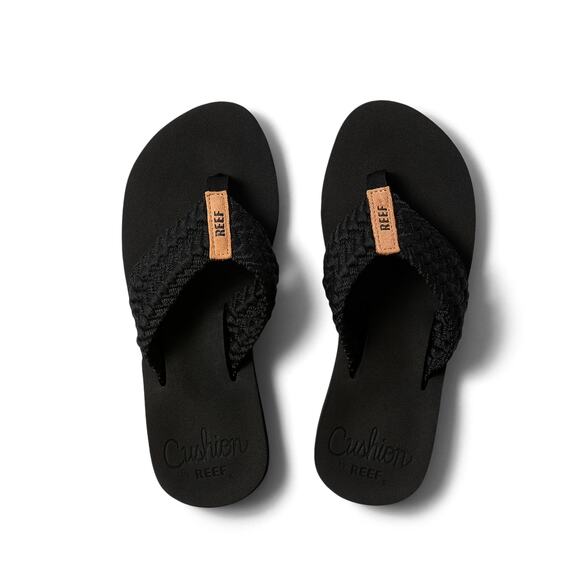 Reef womens Cushion Threads Flip Flop, Black, 5 US # 112 - Picture 5 of 7
